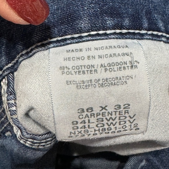 Men's Authentic Wrangler Denim Jeans Carpenter Painter Style Waist 36 Inseam 32 - Picture 15 of 16